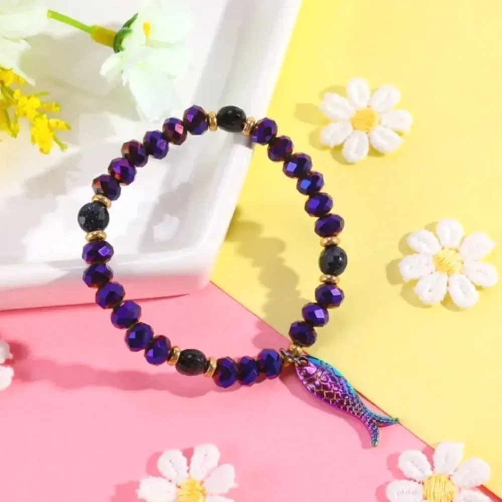 Girls Makersland purple fish Charm Bracelet